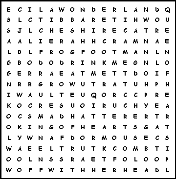 Alice in Wonderland Word Search